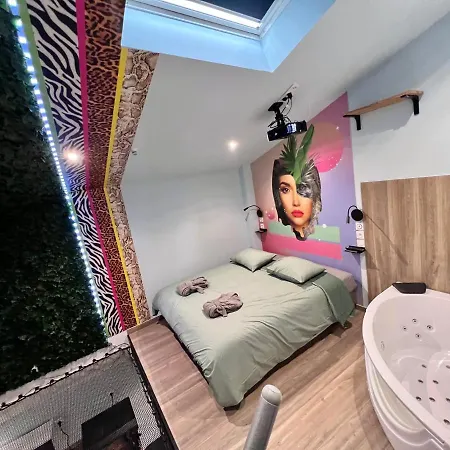 Appartamento Capsule Safari - Jacuzzi - Nintendo Switch - Netflix&home Cinéma - Pouf Géant - Filet Suspendu Douai