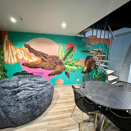 شقة Capsule Safari - Jacuzzi - Nintendo Switch - Netflix & Cinema - Pouf Geant - Filet Suspendu *