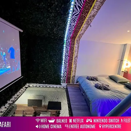Capsule Safari - Jacuzzi - Nintendo Switch - Netflix&home Cinéma - Pouf Géant - Filet Suspendu * Douai